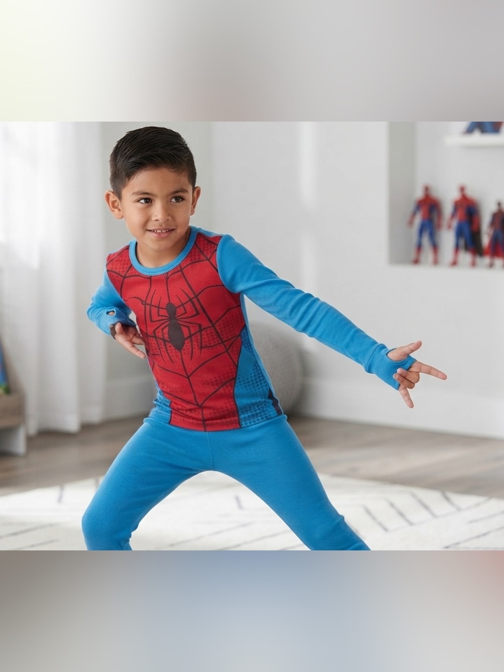 Spiderman Red and Blue Long-Sleeve Pajama Set